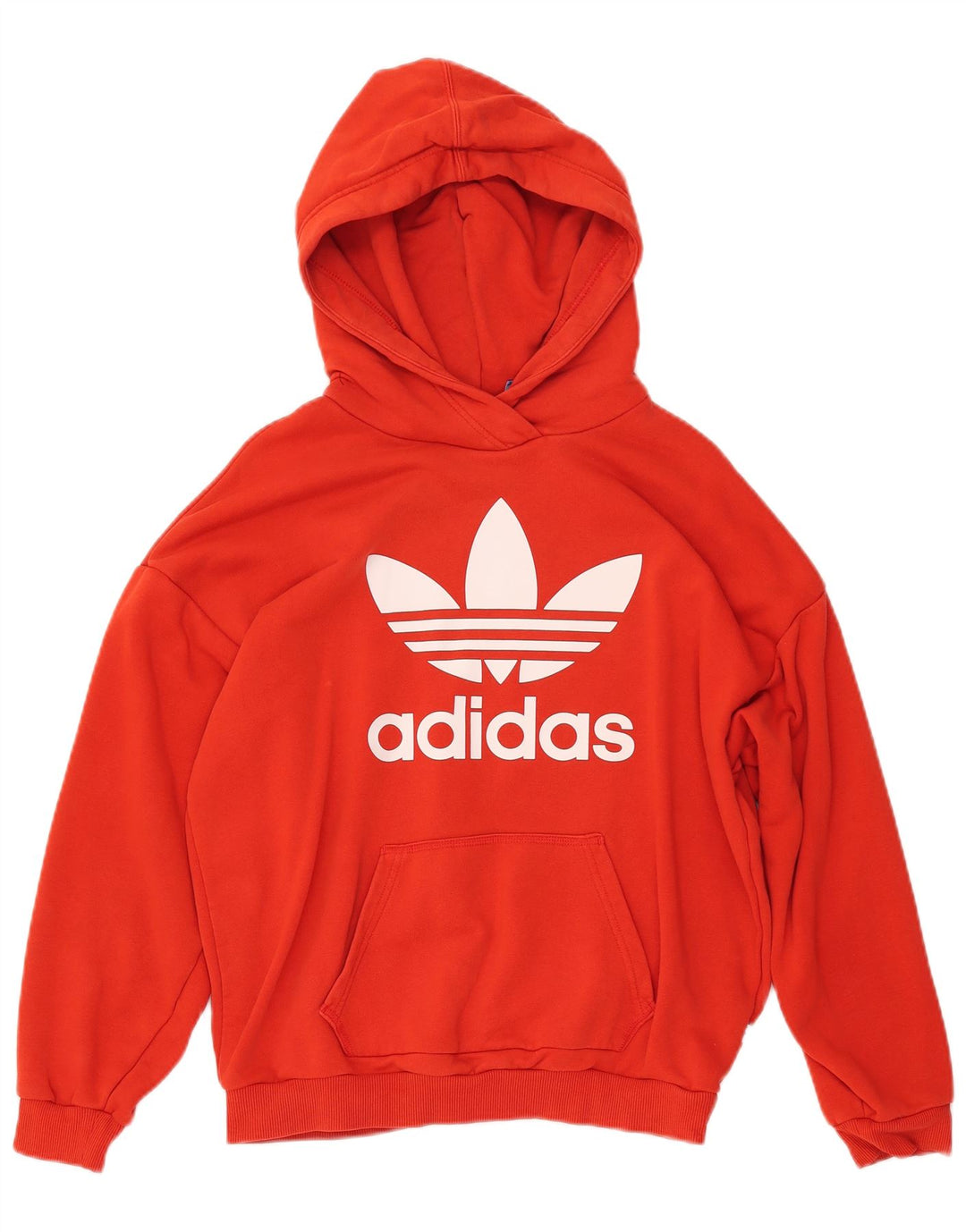 Damski sweter oversize z kapturem ADIDAS z grafiką UK 10, mały, pomarańczowy, bawełniany