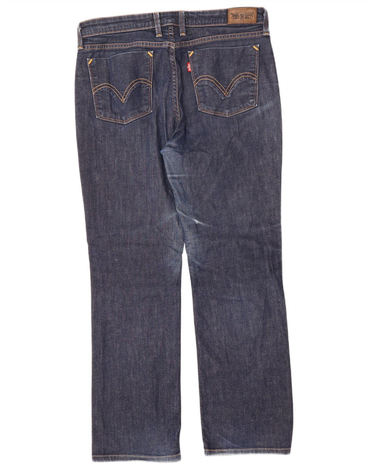 LEVI'S Womens 627 Straight Jeans W34 L28 Navy Blue Cotton