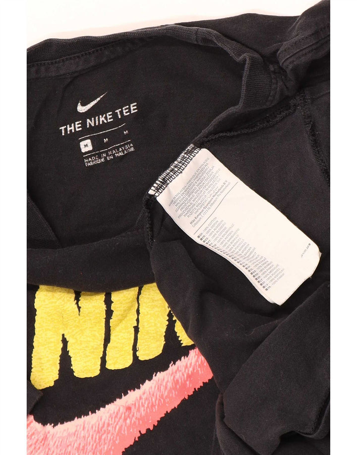 Męski T-shirt z grafiką Nike, średni czarny, bawełniany