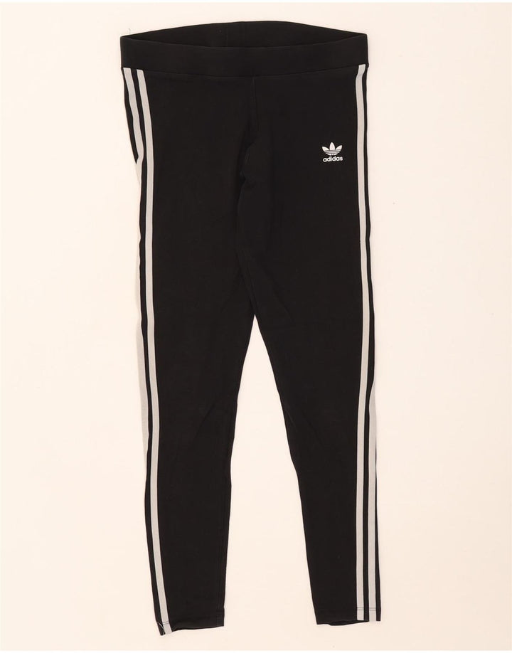 Legginsy damskie Adidas UK 12, średnie, czarne, bawełniane