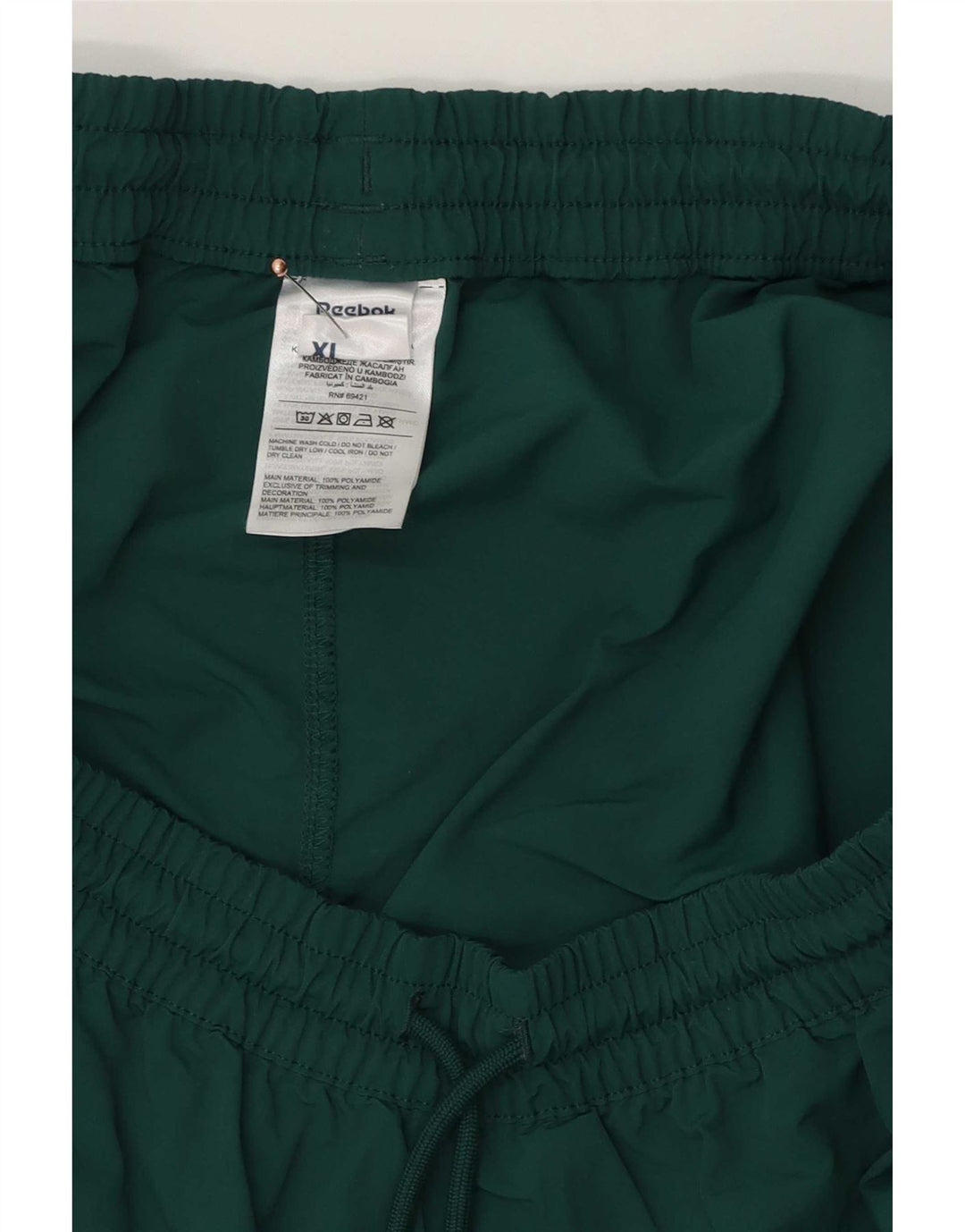 Męskie spodenki sportowe Reebok XL, zielony, z blokami kolorów, poliester
