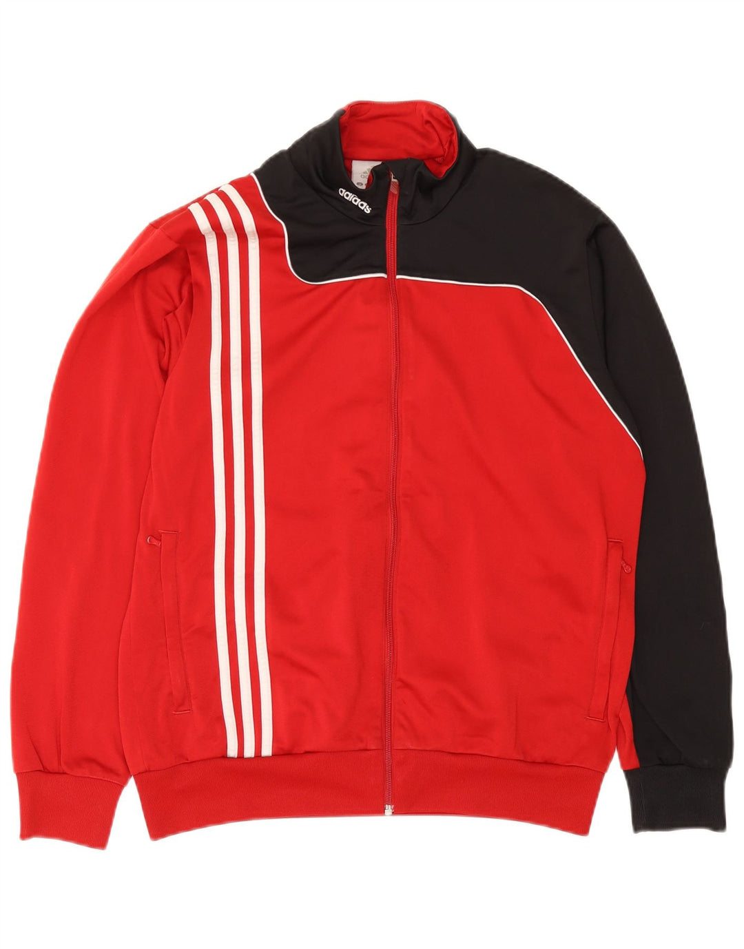 Męska kurtka dresowa Adidas UK 38/40, poliester w kolorze średniej czerwieni