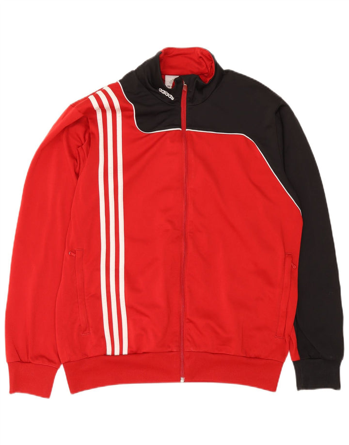 Męska kurtka dresowa Adidas UK 38/40, poliester w kolorze średniej czerwieni