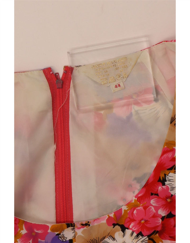 VINTAGE Damska sukienka o linii A bez rękawów IT 44 Średnio wielobarwna w kwiaty