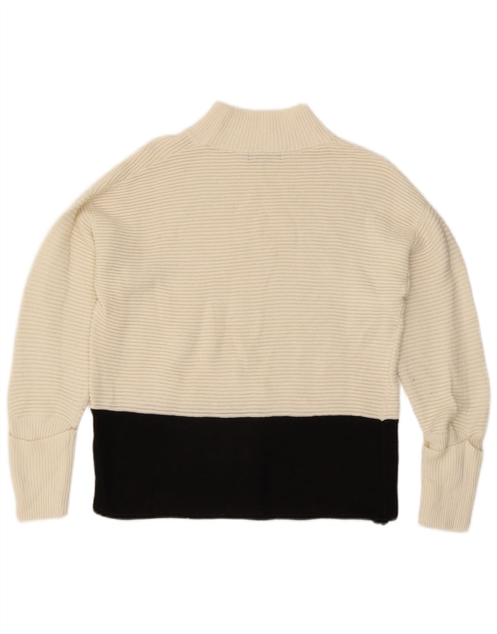 Marks & Spencer Damski sweter z golfem UK 12, średni złamanej bieli