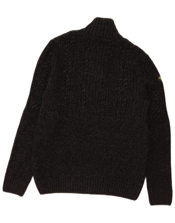 Męski sweter z zamkiem błyskawicznym Superdry Średni szary, nakrapiany akryl