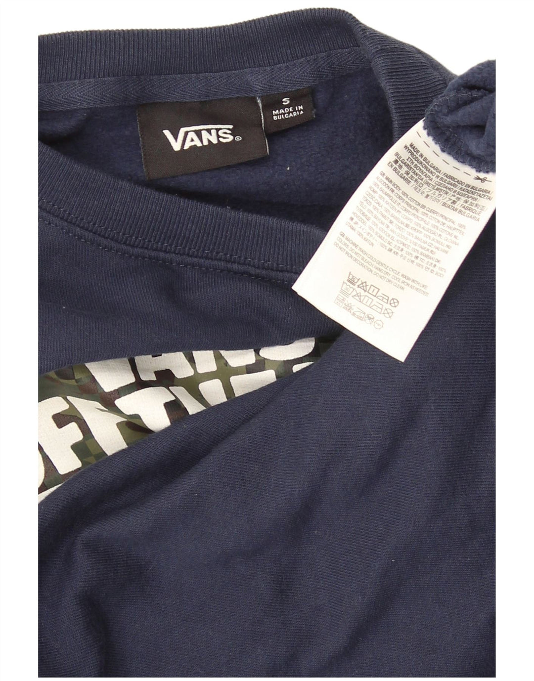 Chłopięca bluza z grafiką Vans, 7-8 lat, mała, granatowa, bawełniana