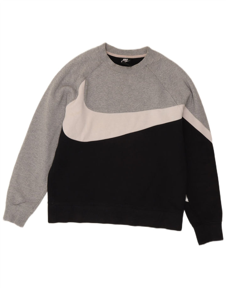 Męska bluza dresowa Nike, średnia czarna, bawełniana z blokami kolorów