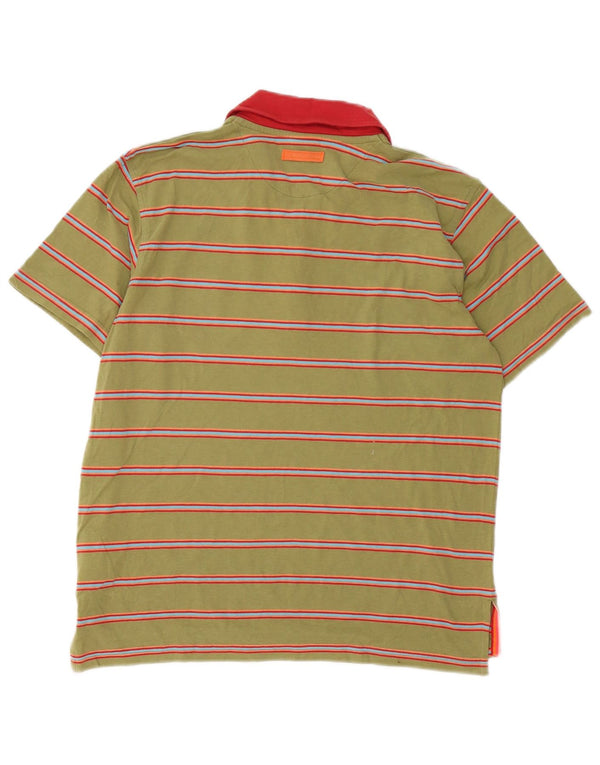 Męska koszulka polo Nike UK 36/38, mała, bawełniana w paski khaki
