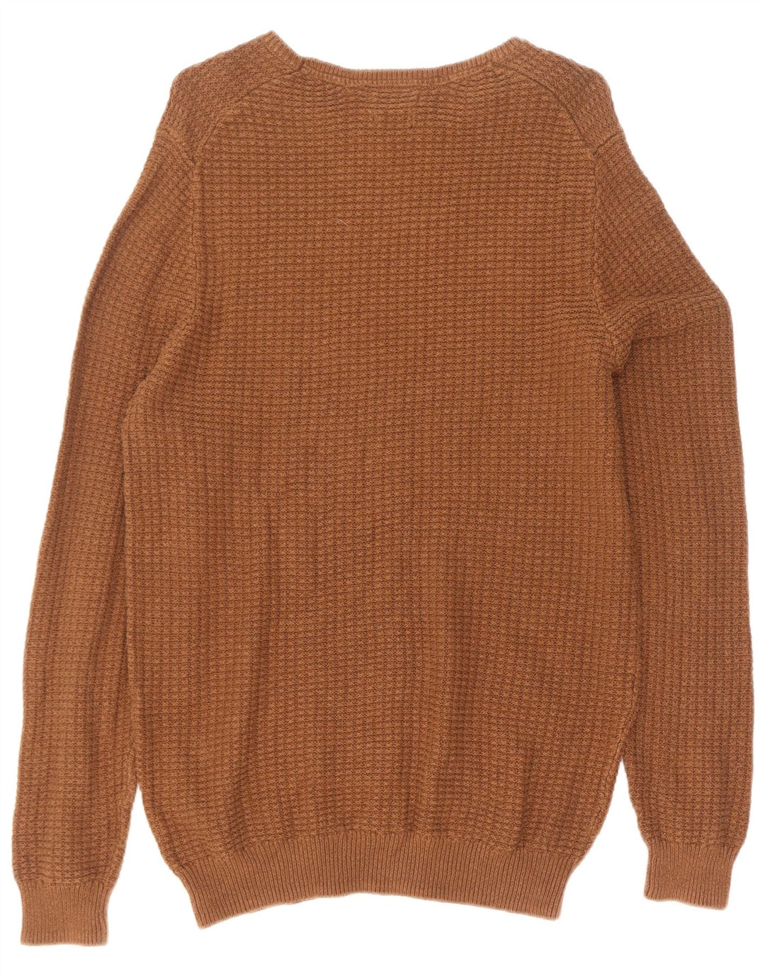 Męski sweter z okrągłym dekoltem Massimo Dutti XL, brązowy, bawełniany