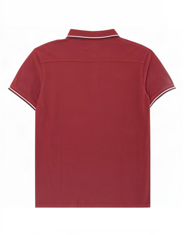 Scotch & Soda Mens Polo Shirt Large Red Striped Cotton