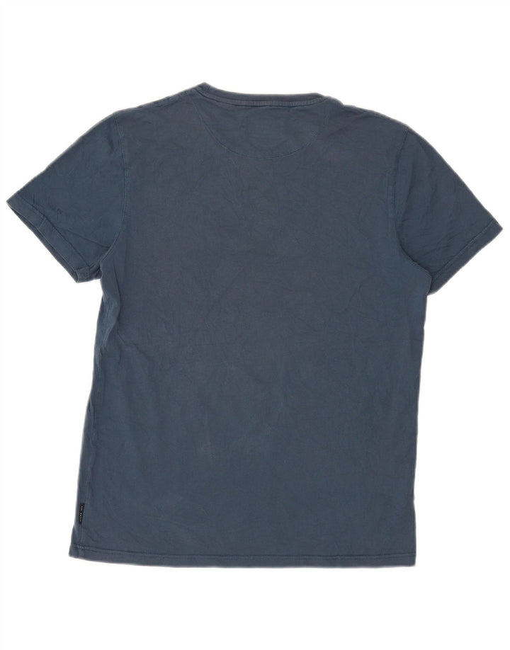 Męski T-shirt z grafiką Ted Baker, rozmiar 4, duży, granatowy