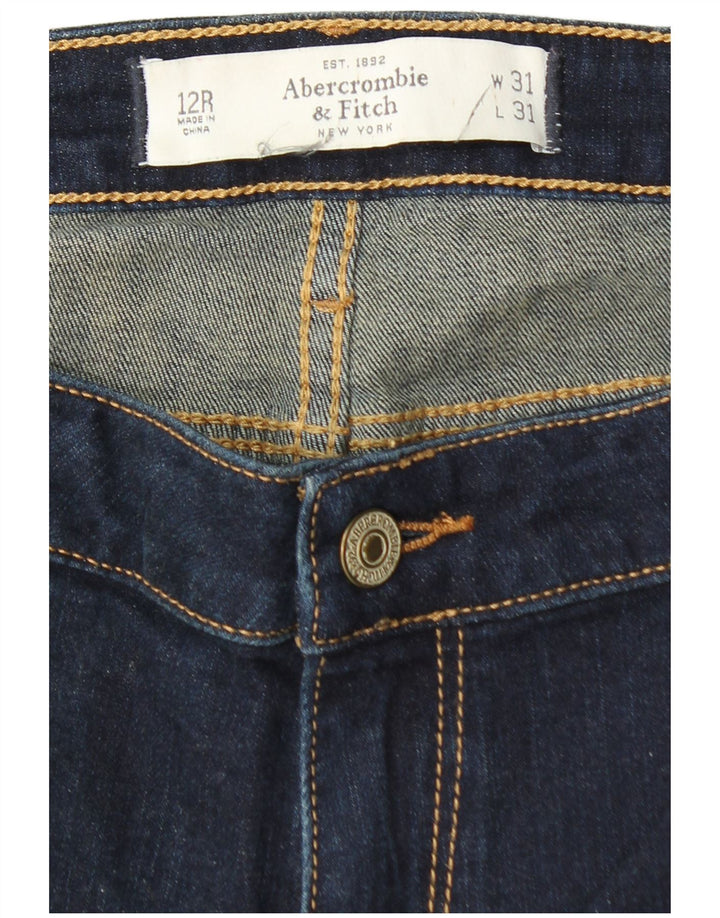 Jeansy Skinny Damskie ABERCROMBIE & FITCH US 12 Duże W31 L31 Granatowe