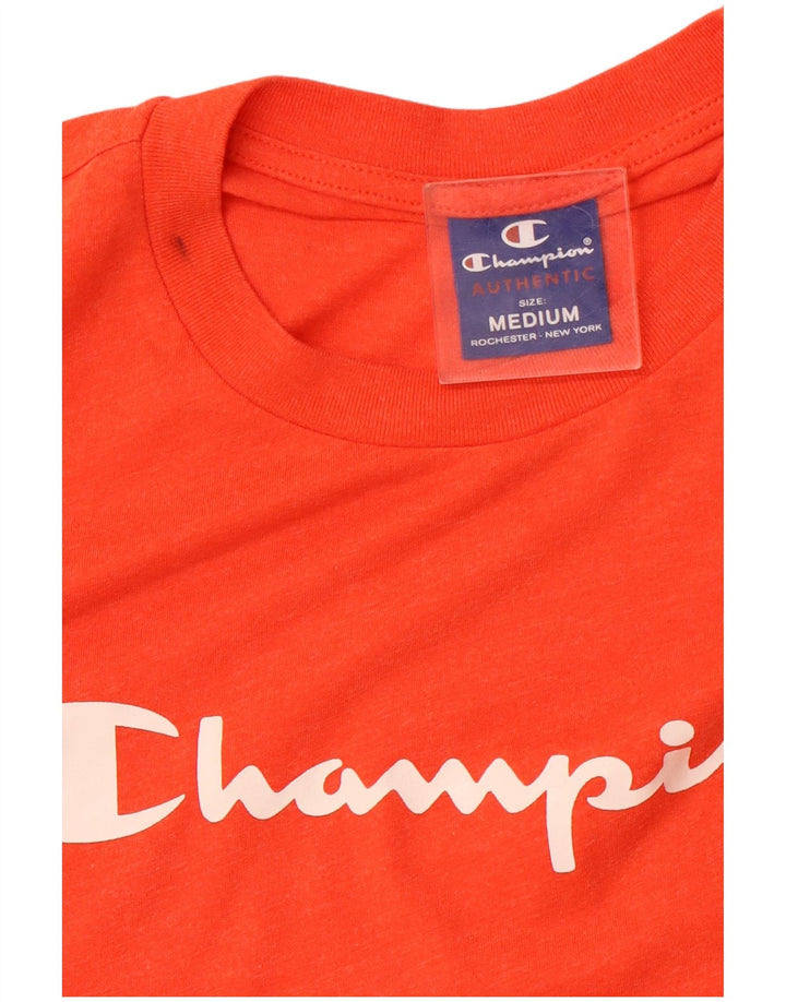 Męski T-shirt CHAMPION z grafiką, średni pomarańczowy