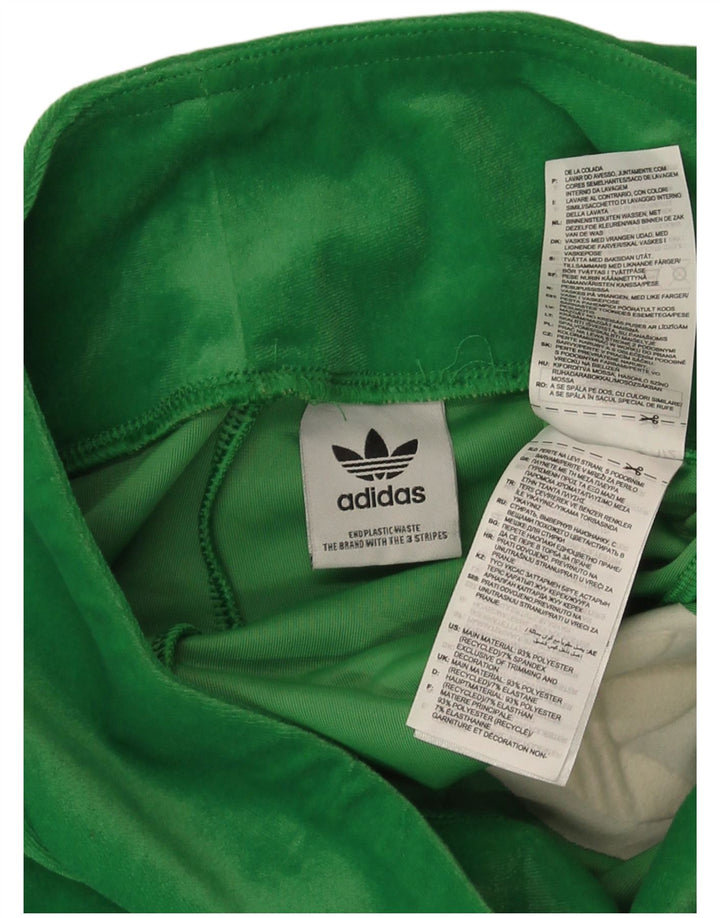 Damskie spodnie dresowe Adidas Flare Velour UK 12 Średni zielony poliester