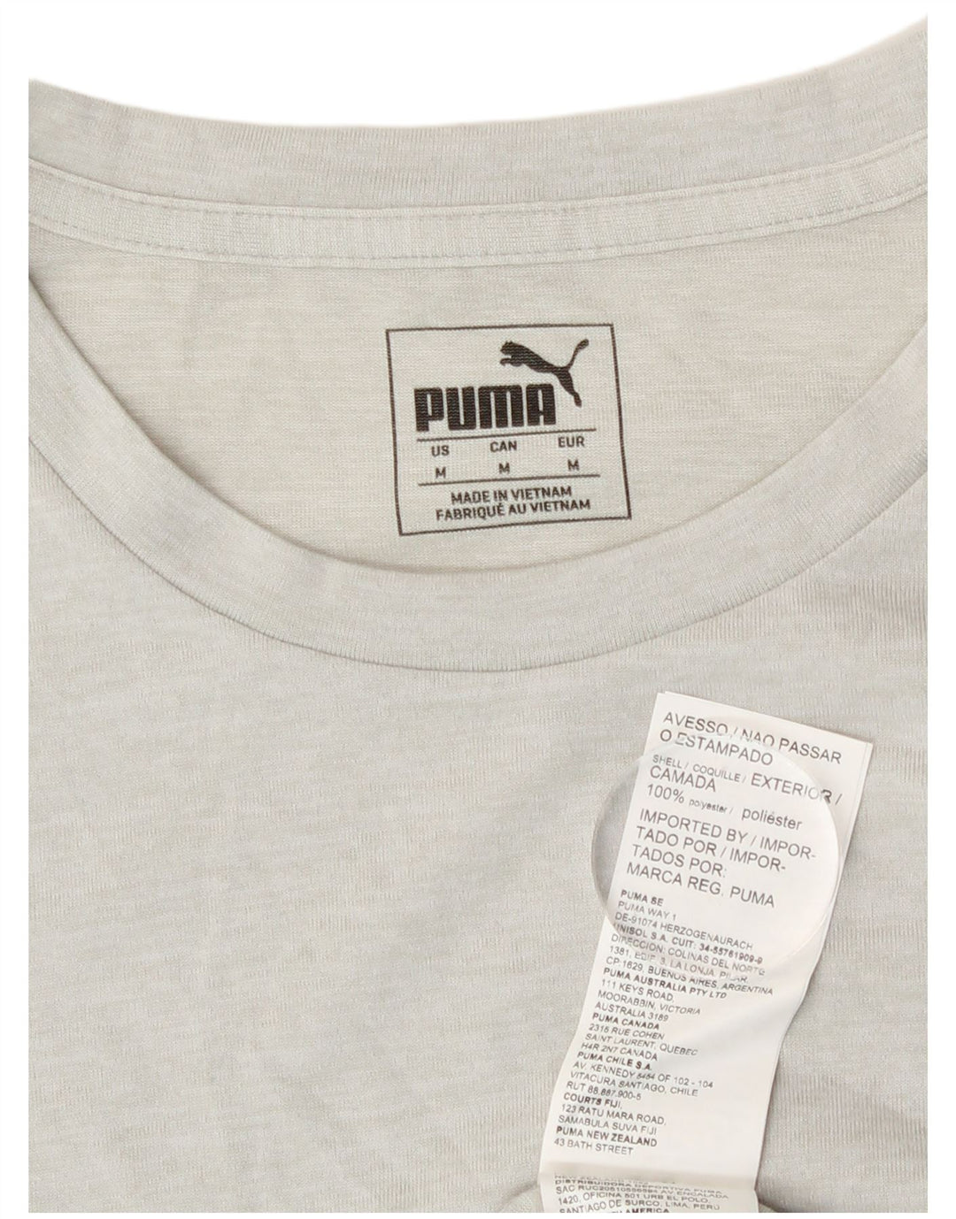 T-shirt męski Puma Top, średni szary, nakrapiany poliester