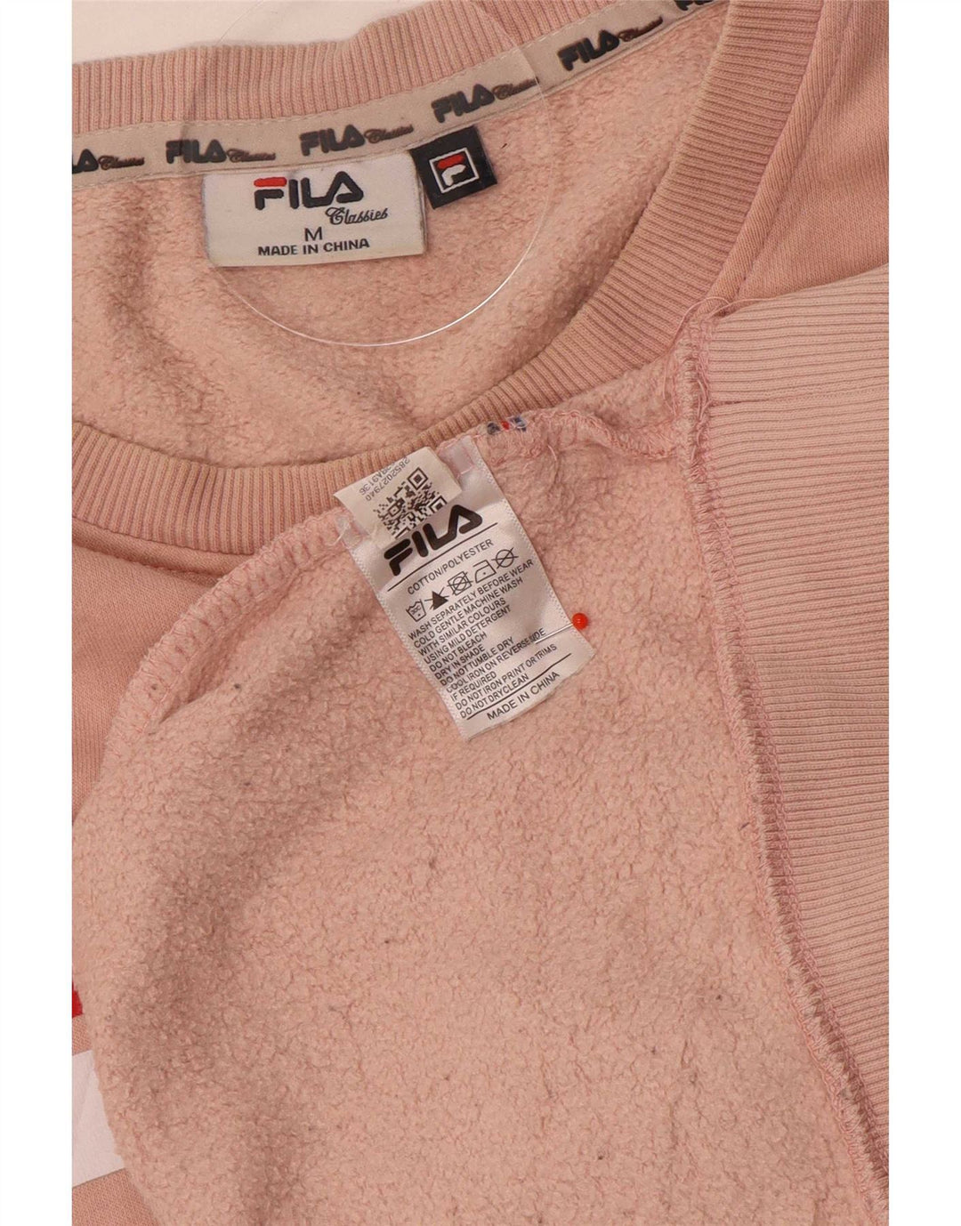 Męska bluza z grafiką Fila, średnioróżowa, bawełniana