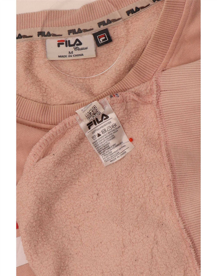 Męska bluza z grafiką Fila, średnioróżowa, bawełniana