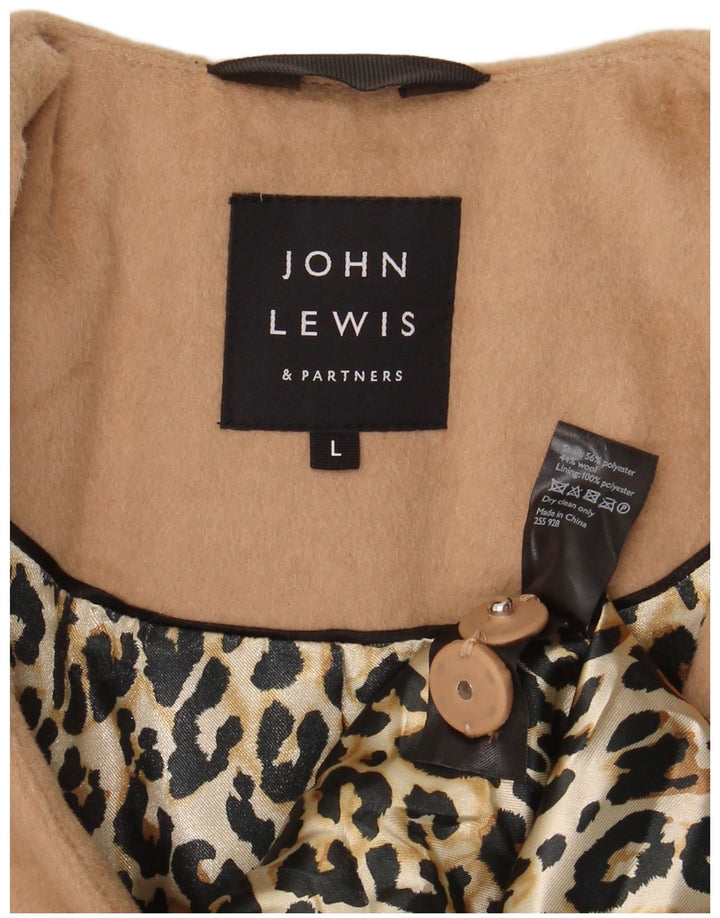 Damski płaszcz z podwójnymi piersiami John Lewis z rękawem 3/4 UK 16, duży, beżowy