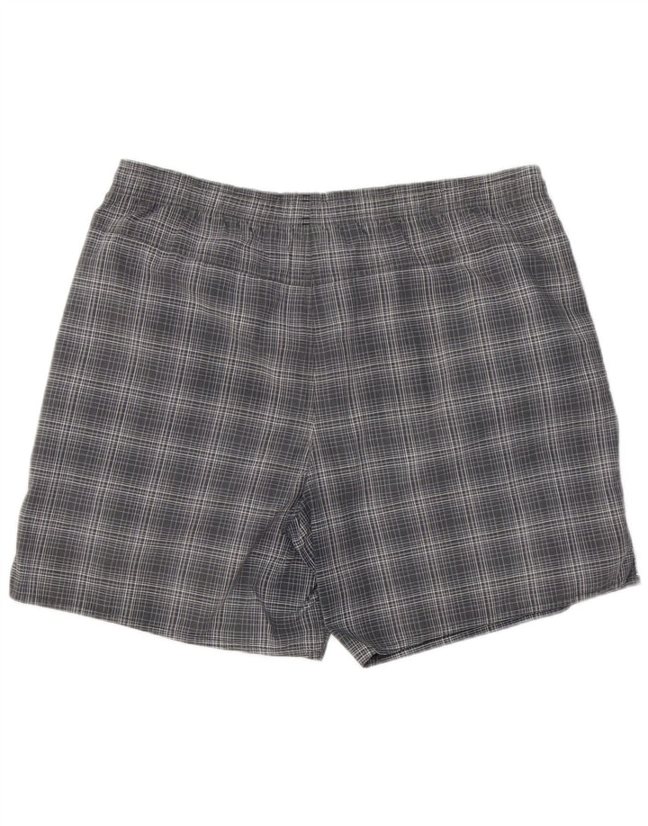 Męskie spodenki kąpielowe ADIDAS, duże, szare, poliestrowe w kratę