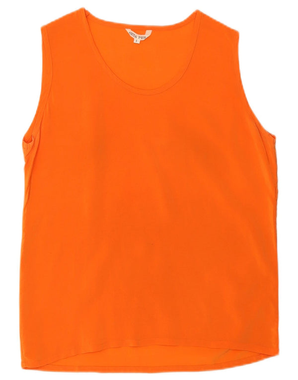 Vintage damska kamizelka Top UK 10 Small Orange Silk