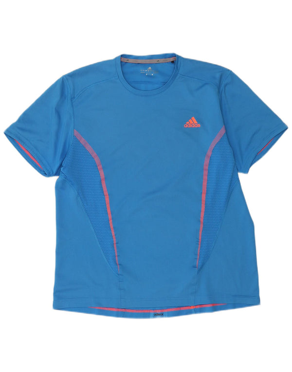 Adidas Męski T-shirt Top Duży Niebieski Poliester