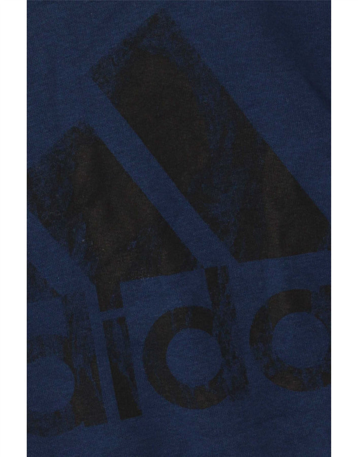 Męska bluza z kapturem Adidas Graphic, średnia niebieska, bawełniana