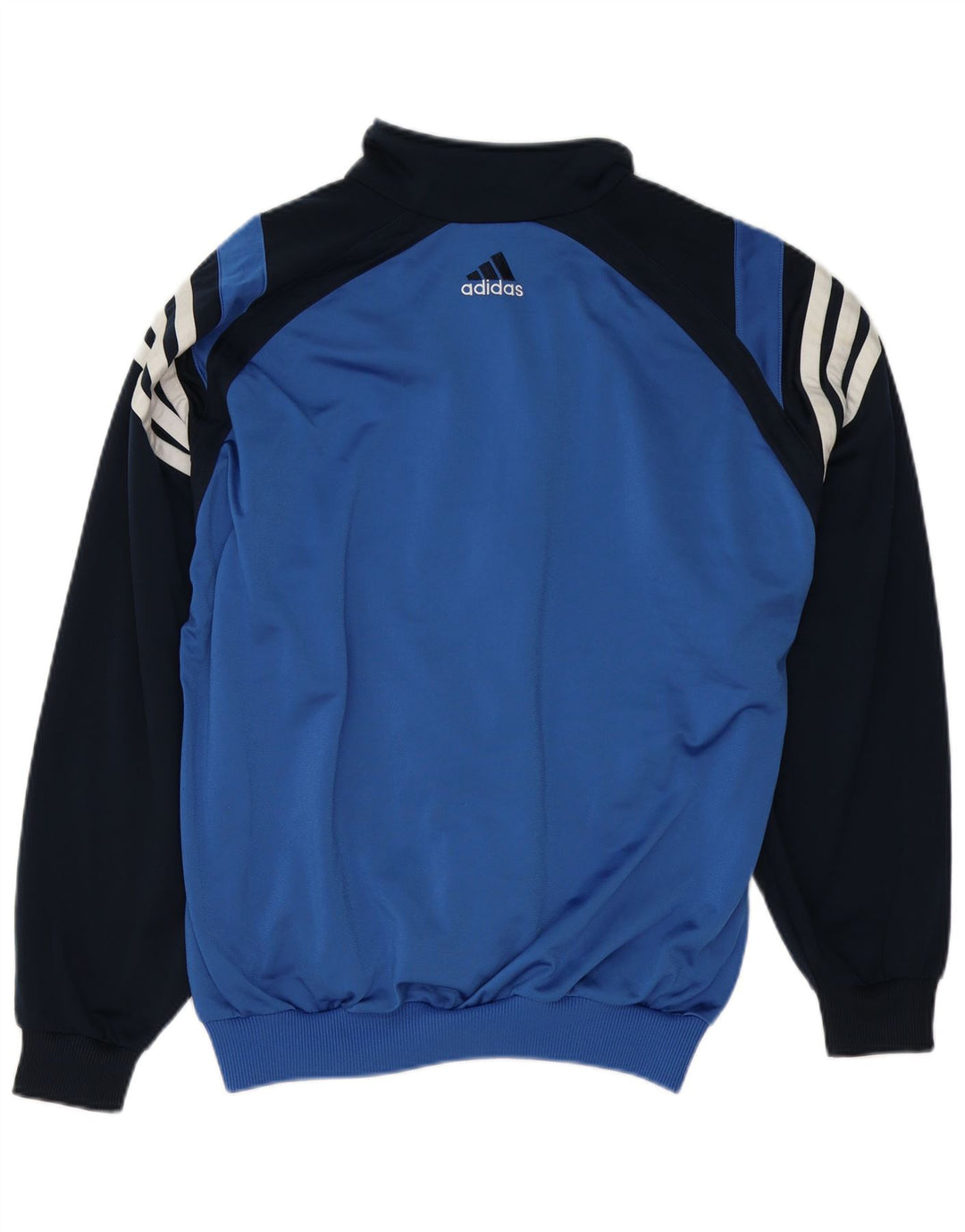Adidas Męska bluza dresowa UK 38/40 Średni niebieski poliester z blokami kolorów