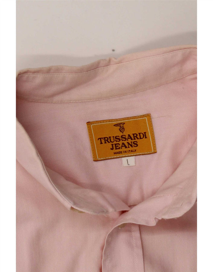 Koszula męska Trussardi Jeans, duża, różowa