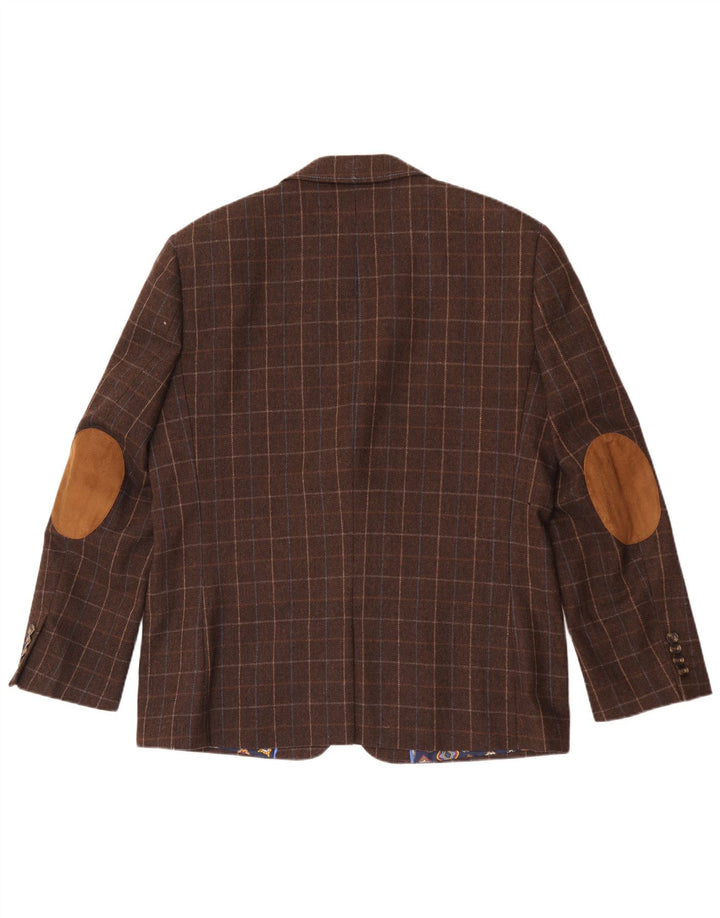 Męska marynarka Harvey & Jones o regularnym kroju UK 46 3XL w brązową kratkę