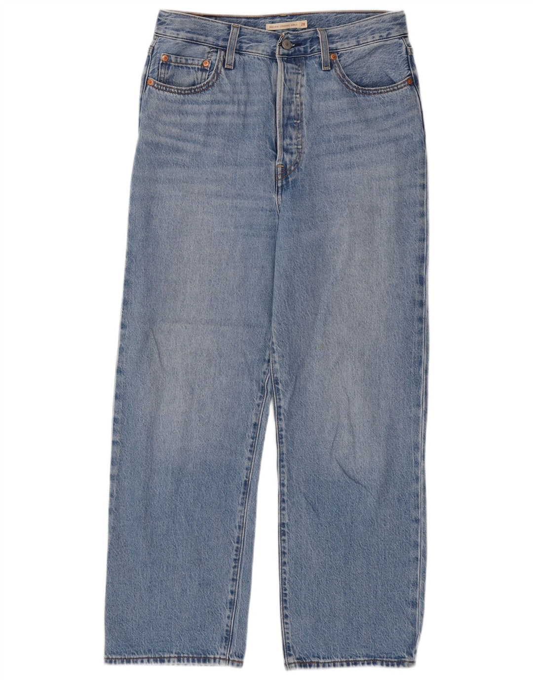 Damskie jeansy Levi's Ribcage Straight W28 L27 Niebieskie bawełniane