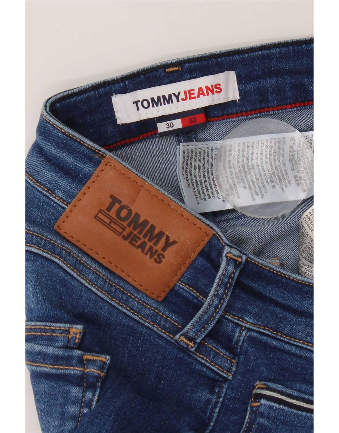 Damskie jeansy Capri Tommy Hilfiger W30 L18 Niebieskie bawełniane