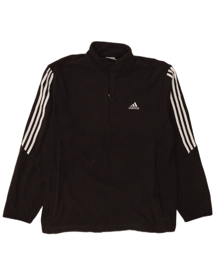 Adidas Męski sweter polarowy XL z zamkiem błyskawicznym XL, czarny poliester