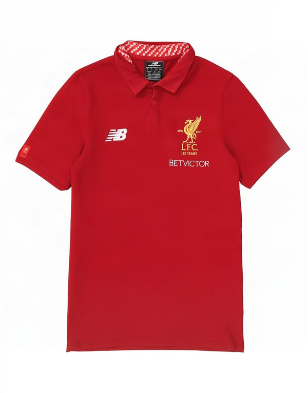 Męska koszulka polo New Balance Liverpool Graphic, mała, czerwona, bawełniana