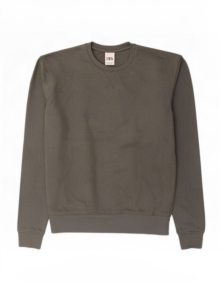 Męski sweter Zara, mały, zielony, bawełniany