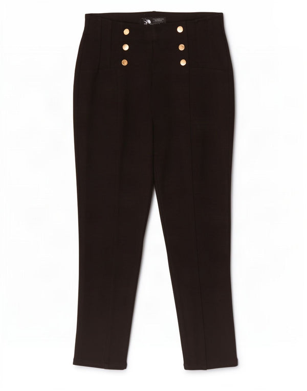 Zara Womens Slim Cropped Trousers Large W30 L24 Black