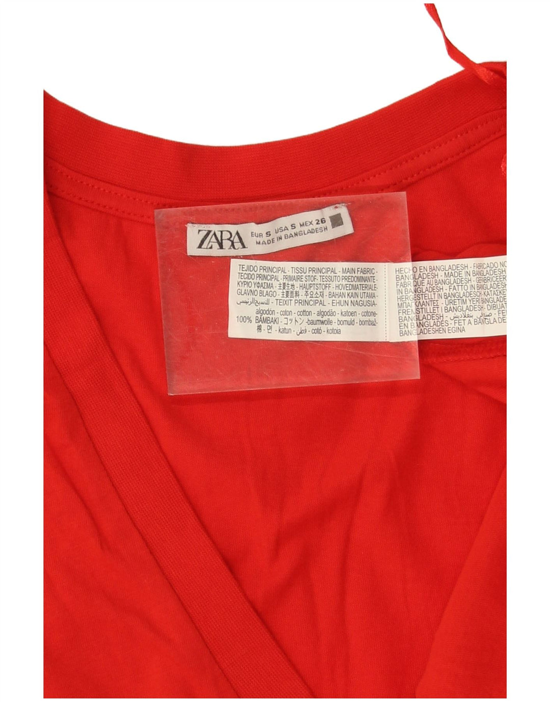 Damska koszulka oversize Zara Top UK 10 Small Red Cotton