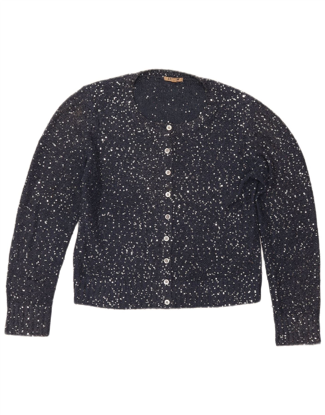 Sweter damski JIGSAW Crop Cardigan UK 12, średni granatowy poliester