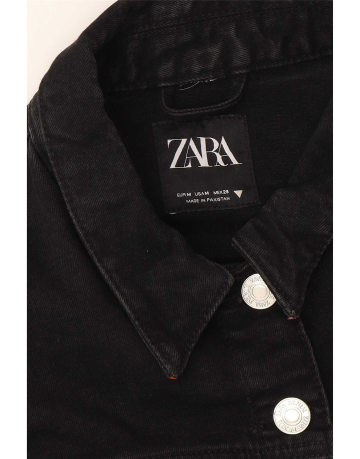 Damska kurtka dżinsowa Zara Oversize UK 14, średnia czarna