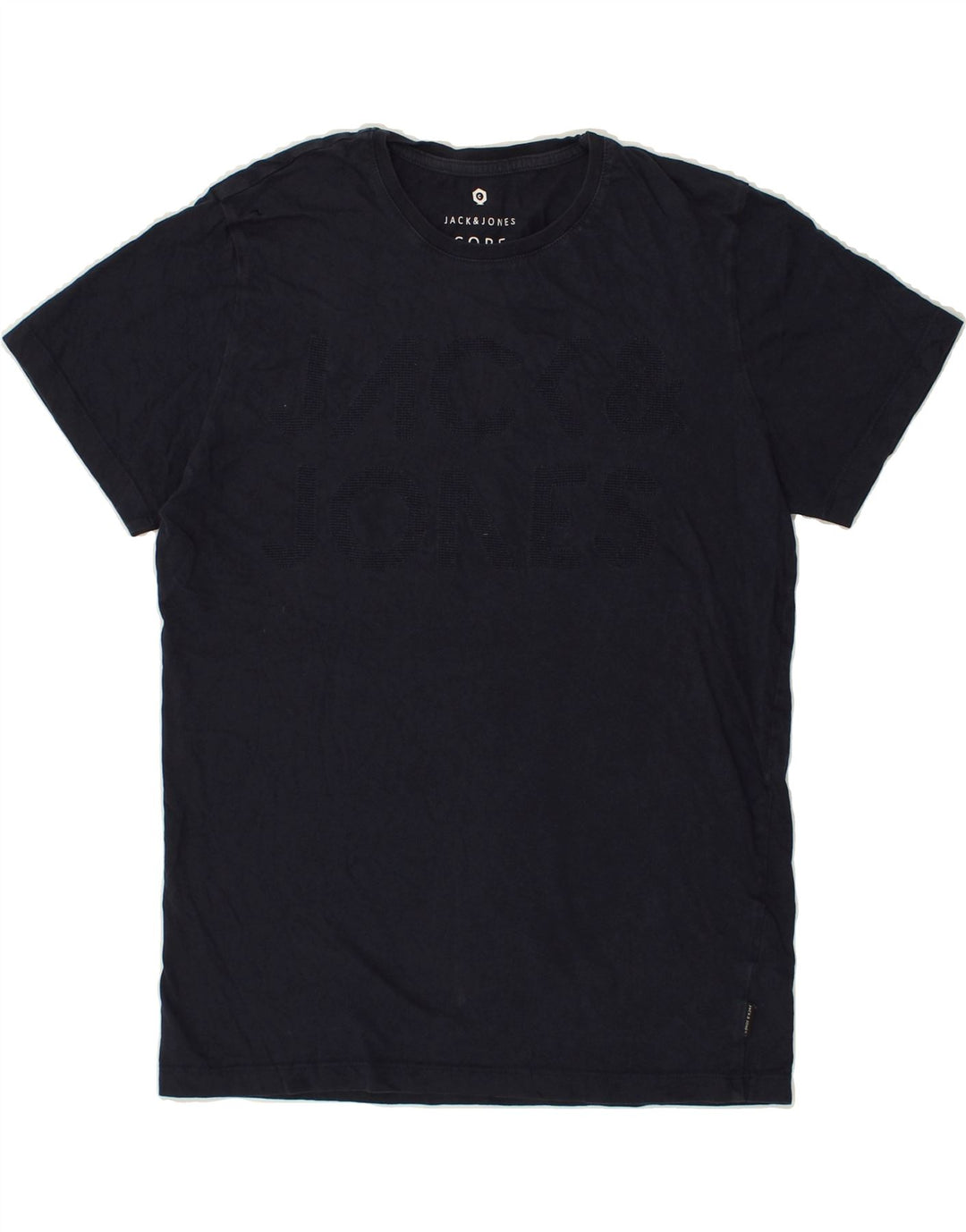 JACK & JONES Mens Graphic T-Shirt Top Medium Navy Blue Cotton Vintage Jack & Jones and Second-Hand Jack & Jones from Messina Hembry 