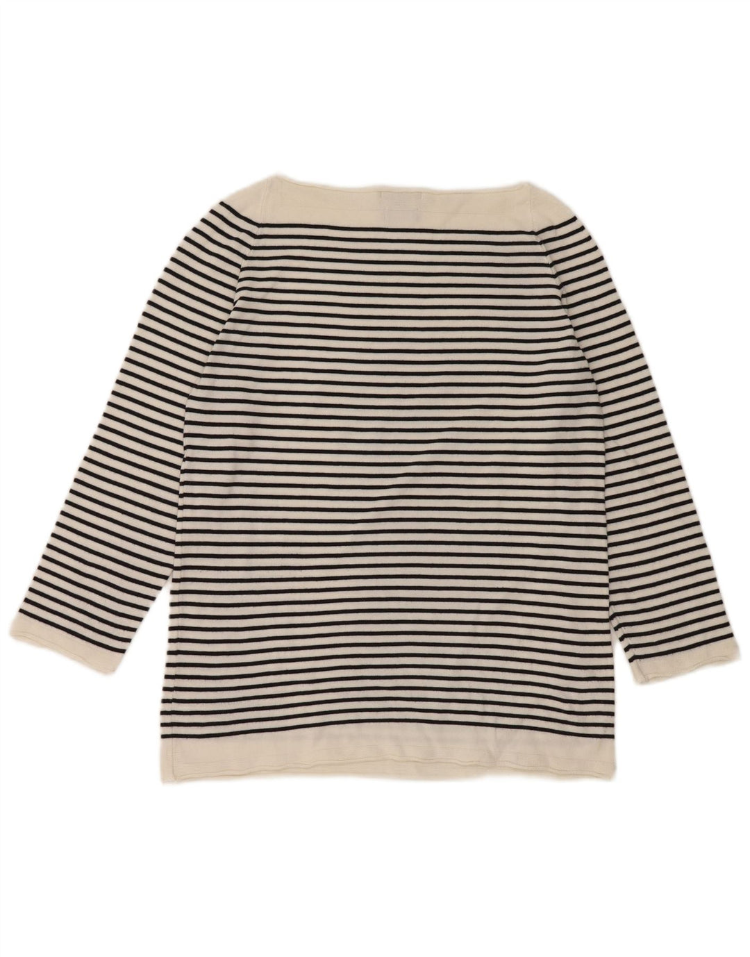 Damski top Massimo Dutti z rękawem 3/4, UK 12, średni, biały, w paski, morski