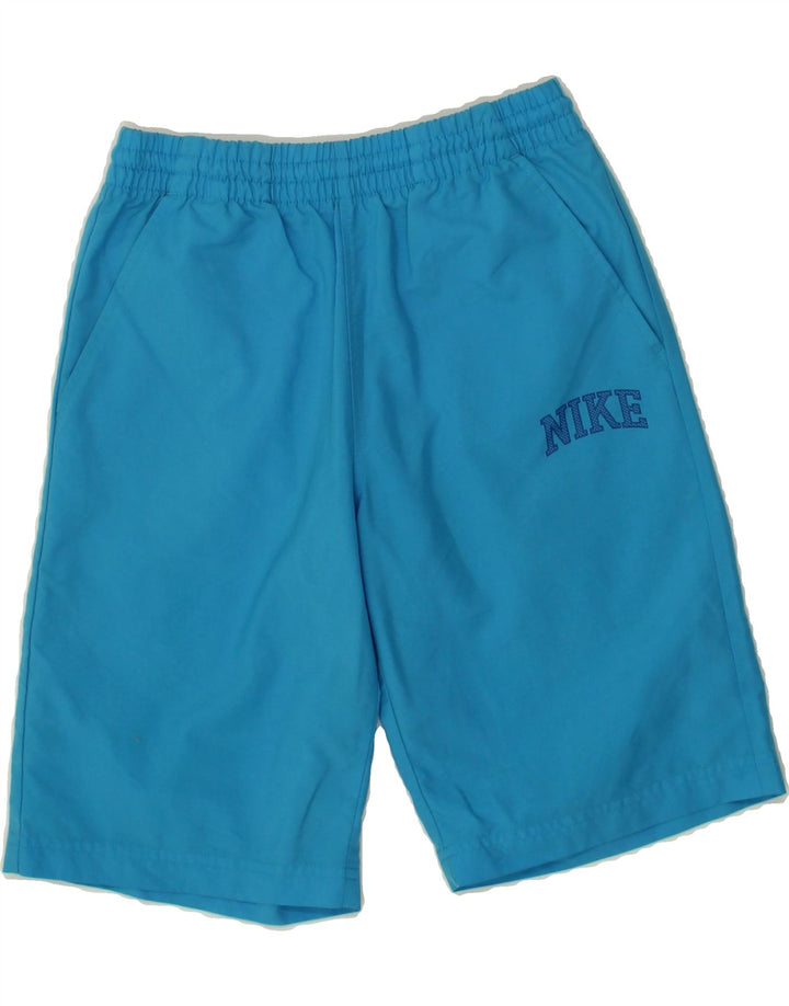 NIKE Boys Graphic Sport Shorts 10-11 Years Medium Blue Vintage Nike and Second-Hand Nike from Messina Hembry 