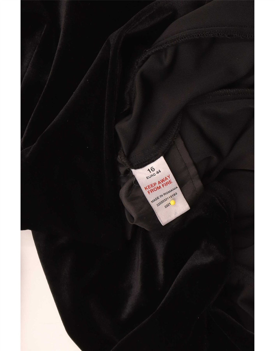 Aksamitny płaszcz damski w stylu vintage UK 16, duży, czarny poliester