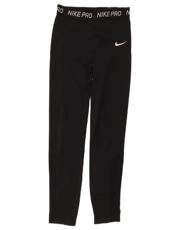 Chłopięce legginsy z grafiką Nike 9-10 lat, czarny poliester