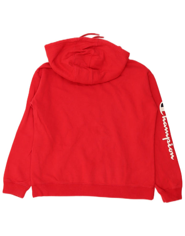 Damski sweter z kapturem Champion Graphic Oversize UK 10 Small Red Cotton