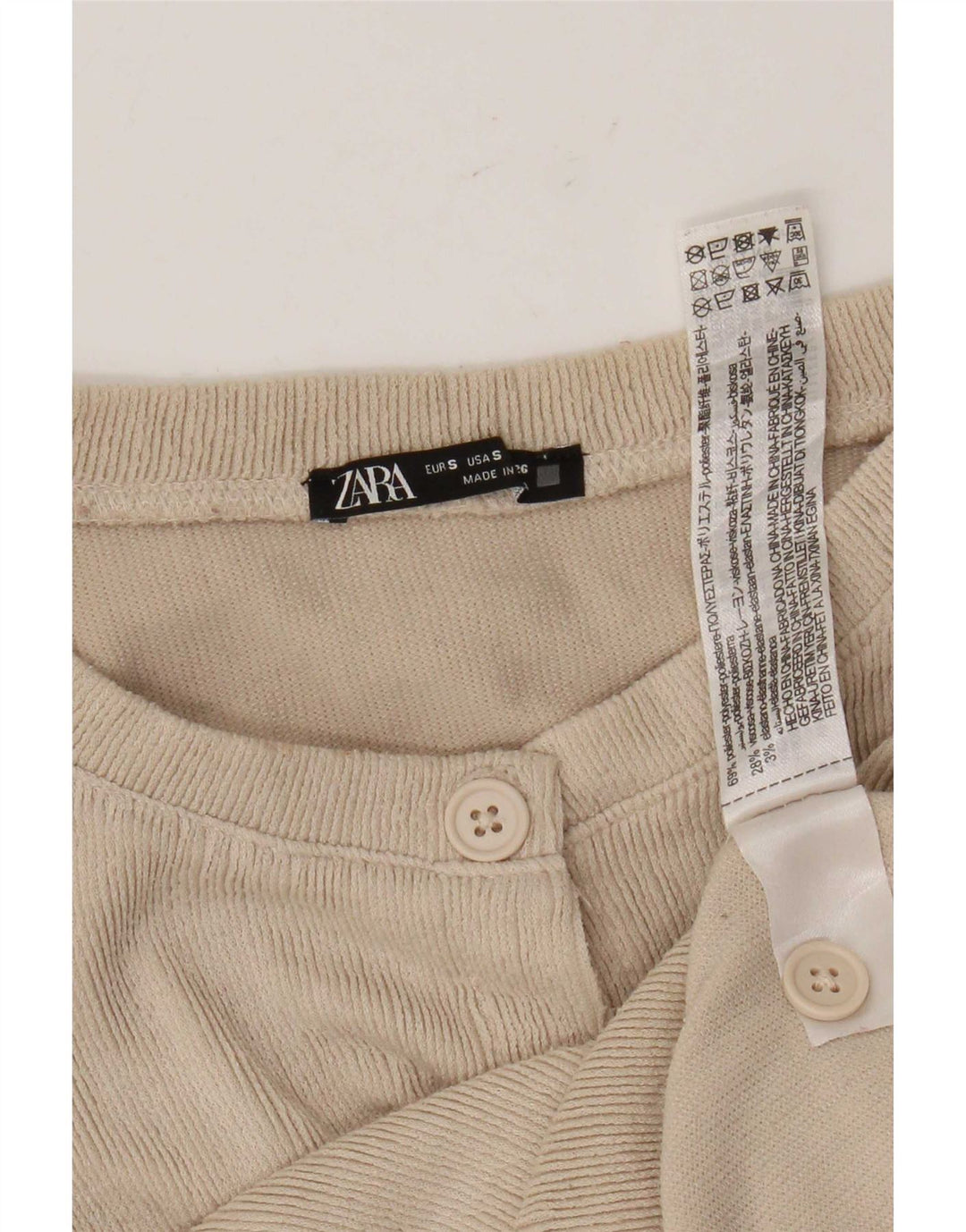 Sweter damski Zara Crop Cardigan UK 10 Small Beżowy poliester