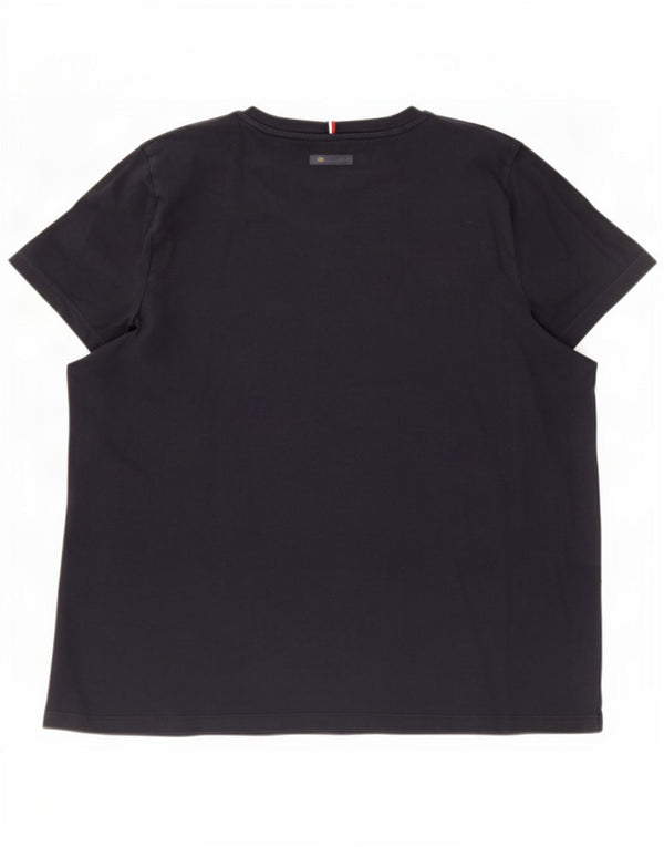 Damska koszulka graficzna Tommy Hilfiger Top UK 22 3XL Granatowa bawełna