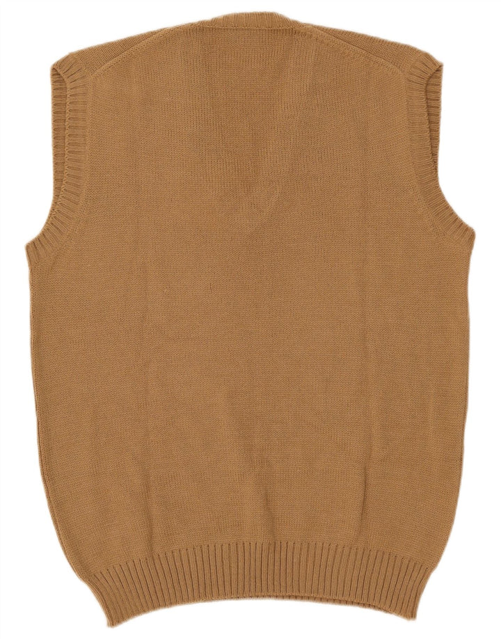 Vintage męski podkoszulek bez rękawów IT 54 XL beżowa wełna