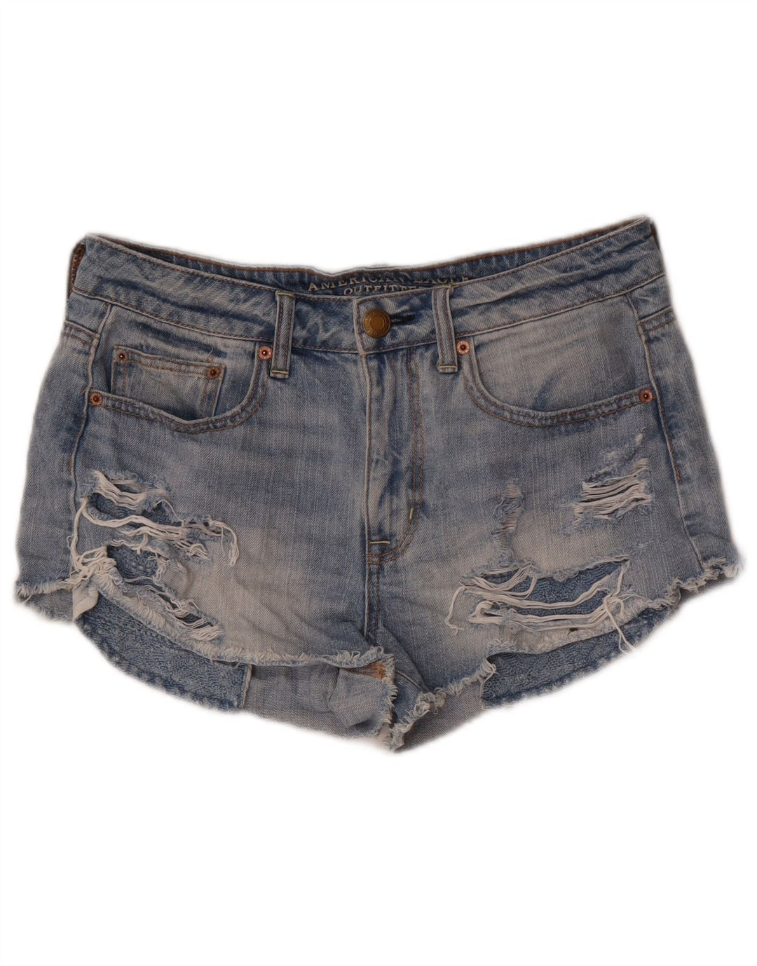 Damskie spodenki jeansowe American Eagle w trudnej sytuacji US 8 średnie W30 niebieskie