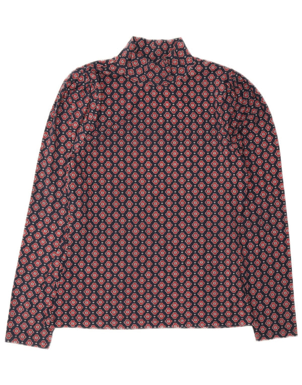 Damski top Joules z długim rękawem, UK 10, mały, niebieski, bawełniany w kwiaty